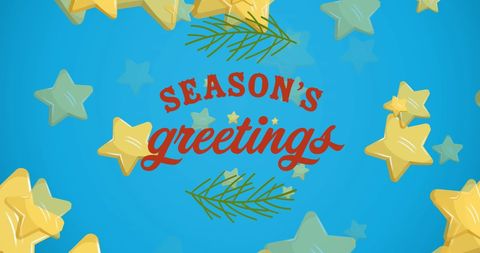 Colorful Season's Greetings with Star Decorations