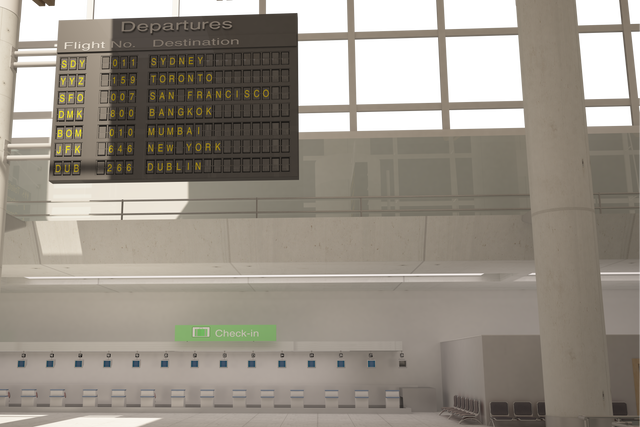 Transparent Illustration Modern Airport Interior Departure Board Isolated - Download Free Stock Videos Pikwizard.com