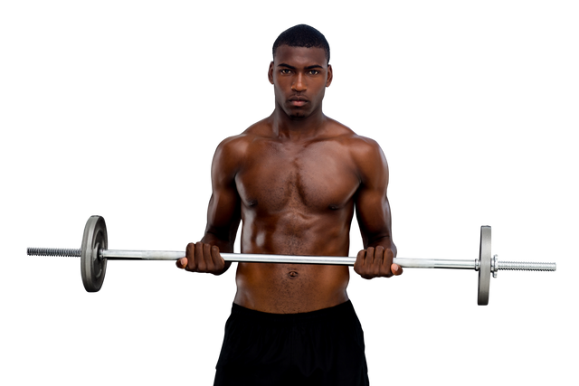 Confident African American Man Lifting Barbell on Transparent Background - Download Free Stock Videos Pikwizard.com