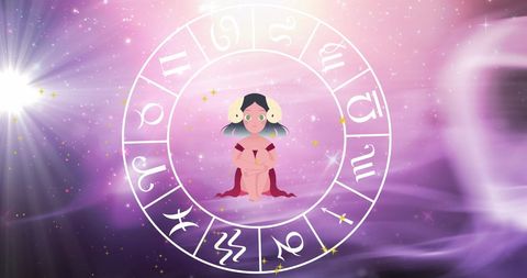 virgo zodiac sign inside cosmix galaxy wheel - Download Free Stock Images Pikwizard.com