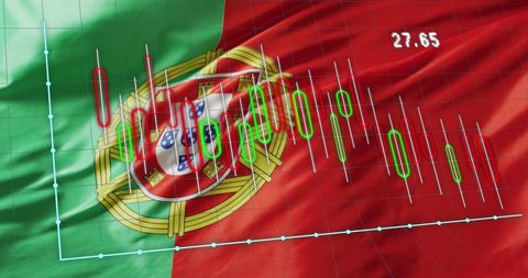 Portuguese economy and finance concept with stock market graph