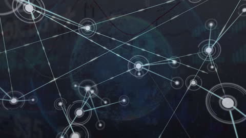 Abstract Network Connections with Futuristic Globe Background