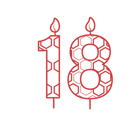 18th Birthday Candle with Geometric Pattern Transparent Background - Download Free Stock Videos Pikwizard.com