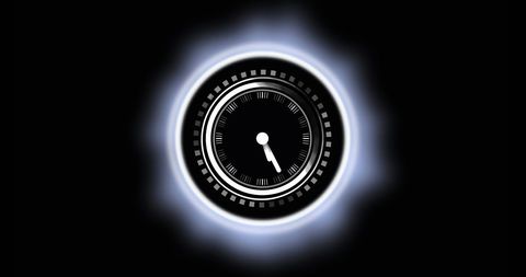 Futuristic Scope Scanning Interface with Clock - Download Free Stock Images Pikwizard.com