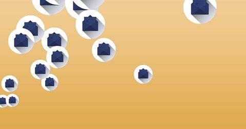 Floating envelopes on gradient background