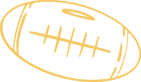 Minimalist transparent line art of rotating american football