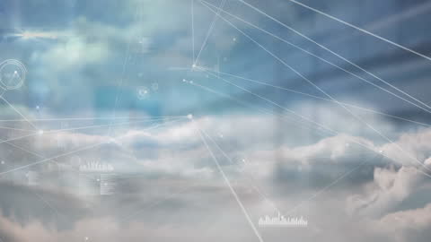 Cloud Network Connections and Data Visualization in Sky