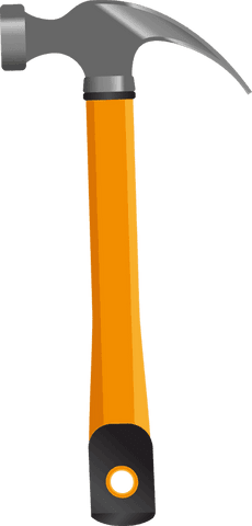 claw hammer with orange handle on transparent background - Download Free Stock Videos Pikwizard.com