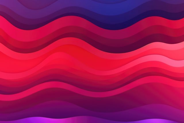 Abstract waves gradient background featuring vibrant red, pink, and purple colors. Great for use in web design, digital art, or marketing materials. Perfect for adding a dynamic and energetic feel to projects.