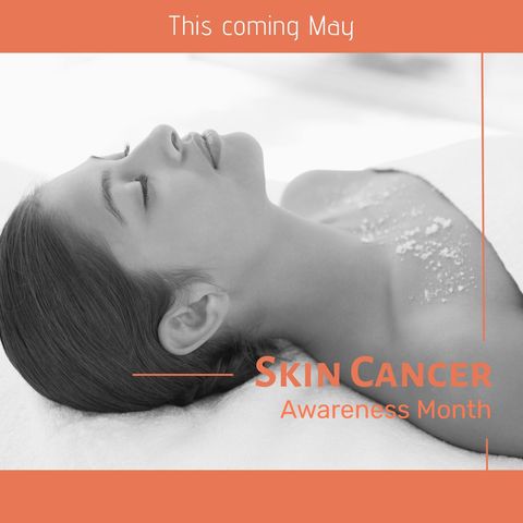 woman sunbathing promotes skin cancer awareness month - Download Free Stock Templates Pikwizard.com