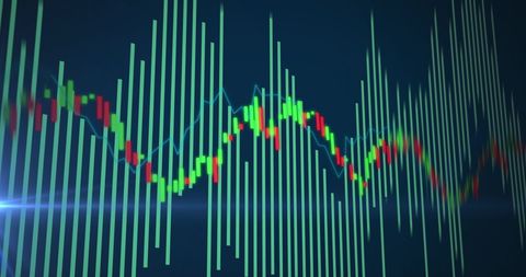Abstract Digital Financial Chart on Blue Interface - Download Free Stock Images Pikwizard.com