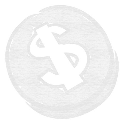 Transparent dollar symbol on white circle illustration