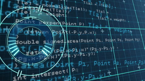Futuristic Interface with Coding and Radar Elements