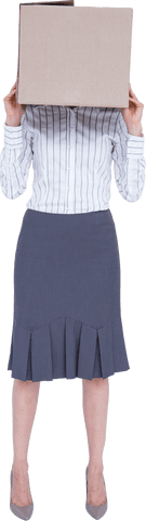 transparent background businesswoman hiding face with box - Download Free Stock Videos Pikwizard.com