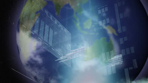 Digital Data Processing Over Globe Visualization