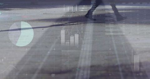 Financial Data Overlay on Busy Urban Scene