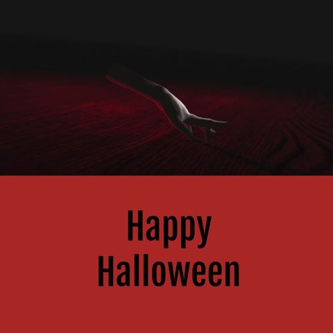 spooky severed hand with happy halloween message - Download Free Stock Templates Pikwizard.com