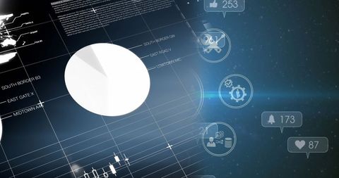 Cutting-Edge Digital Data Processing with Media Icons - Download Free Stock Images Pikwizard.com