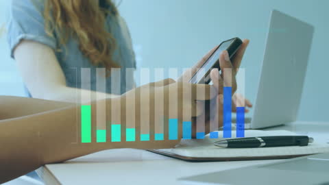 Animated Data Overlay on Business Setting with Smartphone