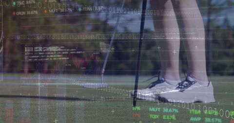 Golf Player Analyzing Digital Sports Data Overlay - Download Free Stock Images Pikwizard.com