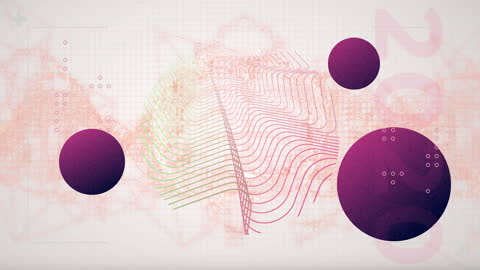 Abstract Geometric Animation with Waves and Circles