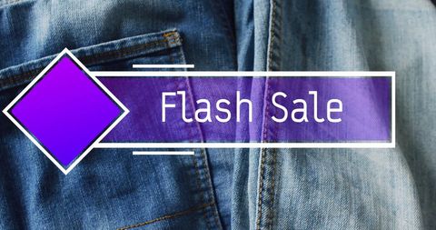 Flash Sale Promotion on Denim Background