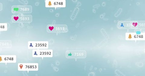 Digital App Display of Social Media Notifications and Technology Interface