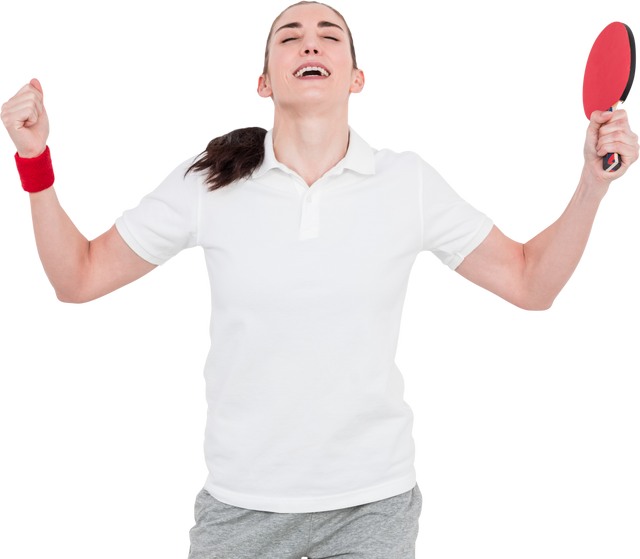 Female Player Celebrating Victory Playing Ping Pong, Transparent Background - Download Free Stock Videos Pikwizard.com