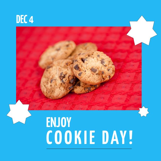 Enjoy Cookie Day Celebration with Delicious Chocolate Chip Cookies - Download Free Stock Templates Pikwizard.com