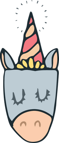 Cute Grey Unicorn Face with Spiral Horn on Transparent Background - Download Free Stock Videos Pikwizard.com