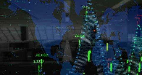 Global Finance Abstract with Digital World Map Overlay - Download Free Stock Images Pikwizard.com