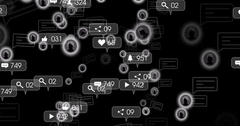 Social Media Alert Notifications on Digital Interface Background - Download Free Stock Images Pikwizard.com