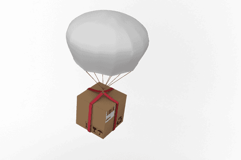 transparent background parcel with balloon symbolizing air delivery - Download Free Stock Videos Pikwizard.com