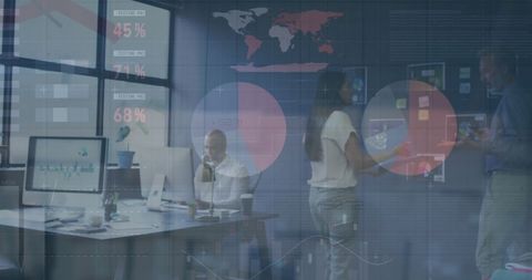 Global Financial Analysis in Modern Office Environment