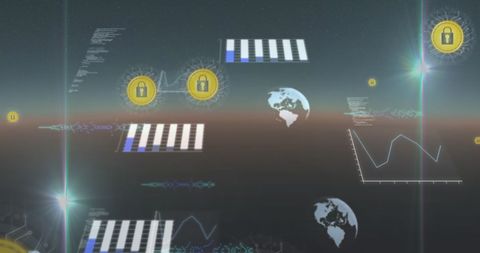 Futuristic data security and technology network concept