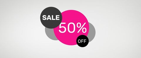 Pink and Black Bold 50% Off Sale Advertisement - Download Free Stock Templates Pikwizard.com