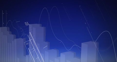 Abstract Digital Data Visualization on Dark Blue - Download Free Stock Images Pikwizard.com