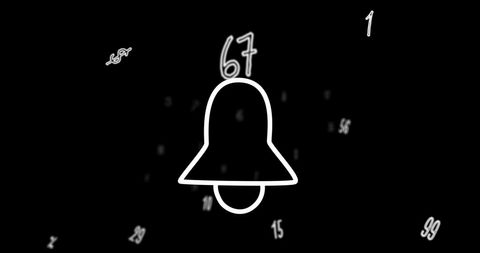 Digital Notification Bell with Dynamic Numbers on Black Background - Download Free Stock Images Pikwizard.com