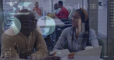 Animated Data Interface with Professionals Collaborating