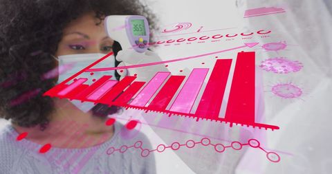 Medical checkup with digital covid-19 analysis overlay