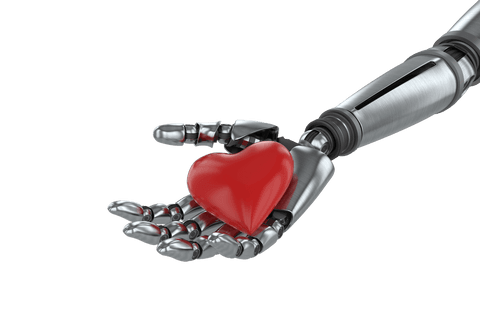 Transparent Robot Hand Holding Red Heart Symbol - Download Free Stock Videos Pikwizard.com