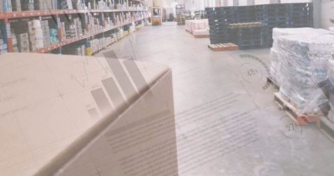 Warehouse Logistics with Data Overlay for Efficient Operations - Download Free Stock Images Pikwizard.com