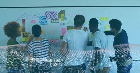 Diverse Group Collaborating and Brainstorming on Innovative Ideas