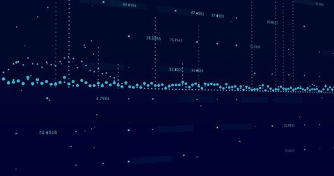 Cyan Data Points Band Displaying Dense Time-Series Scatterplot on Dark Analytics Dashboard