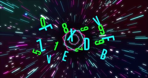 Retro Futuristic Characters with Neon Lights - Download Free Stock Images Pikwizard.com