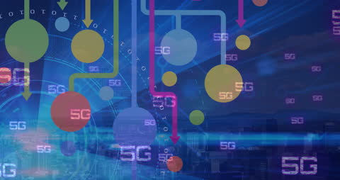 Digital Network Abstract with 5G Technology Theme