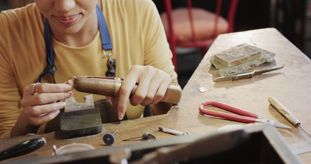 Jeweller Crafting Artisan Ring in Workshop - Download Free Stock Images Pikwizard.com