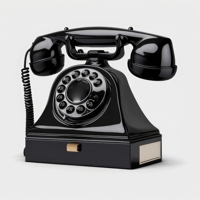 Vintage Black Rotary Phone Isolated on White Background - Download Free Stock Images Pikwizard.com