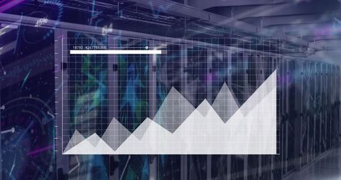Digital Data Graphs Superimposed on Server Room Technology - Download Free Stock Images Pikwizard.com