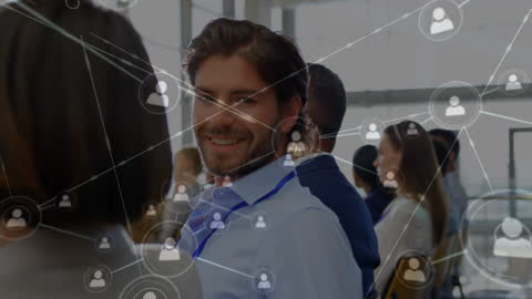 Business Networking Technology Concept in Modern Office